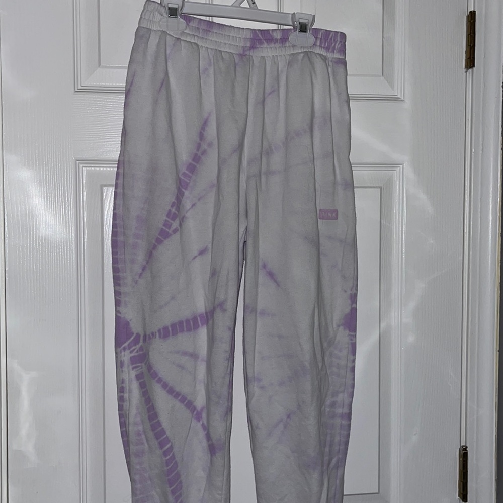 Purple tie dye sweatpants
